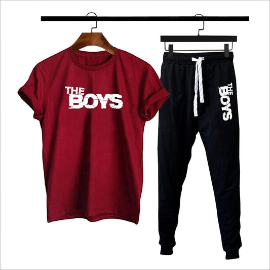 2 Pcs Men's Cotton Jersey Printed Track Suit - Product Mela